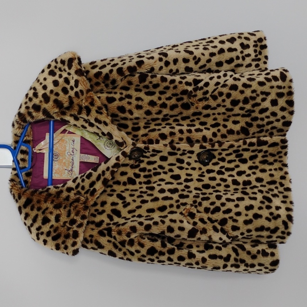 Y2K American Rag CIE Plush Leopard/Cheetah Bolero Jacket Mid-length Sleeves XS